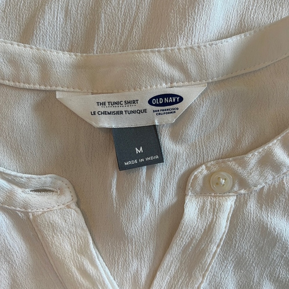 Old Navy long sleeve tunic top, size M, ivory. - Picture 4 of 8